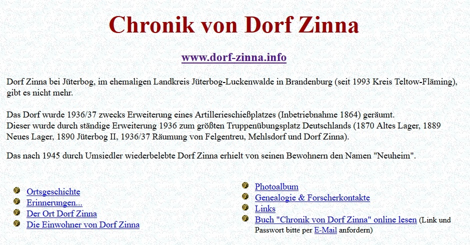 Chronik von Dorf Zinna